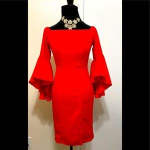 Bell Sleeve Off the Shoulder Dress size 4
